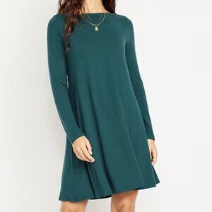 Old Navy Knit Swing Dress Green Victorian Jade Soft Jersey Stretchy XSmall